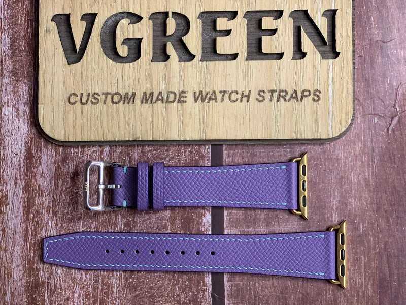Epsom Leather Watch Strap - Purple For Apple Watch