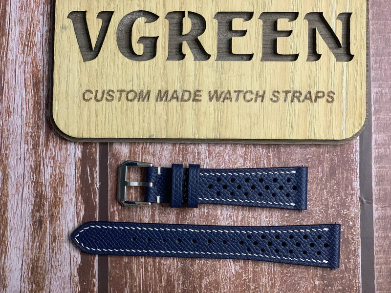 Epsom Leather Watch Strap - Navy For Ball Watch World Time