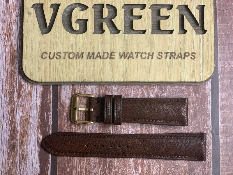 Alran Patnat Goat Leather Watch Strap - Patchouli For  Omega Seamaster 210.22.44.51.01.001