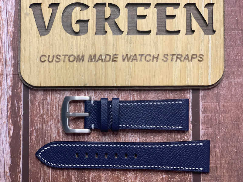 Epsom Leather Watch Strap - Navy  For Citizen Eco Drive
