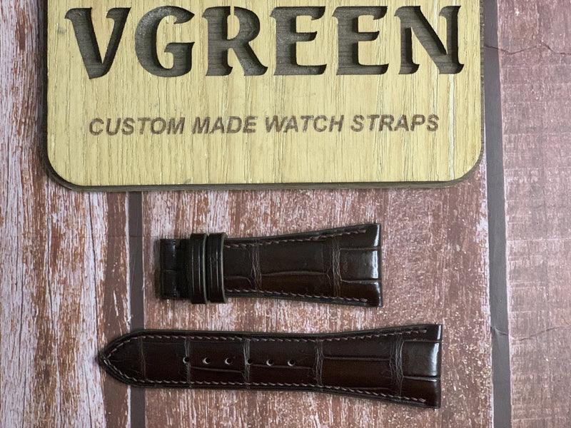 Crocodile Leather Watch Strap - Brown For Alexander Shorokoff