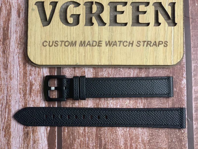 Epsom Leather Watch Strap - Black