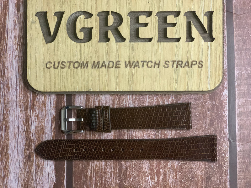 Lizard Leather Watch Strap - Dark Brown For Seiko GMT movement