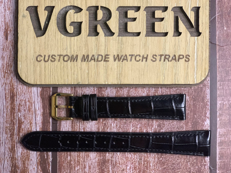 Crocodile Leather Watch Strap - Black For Patek Philippe 5146J