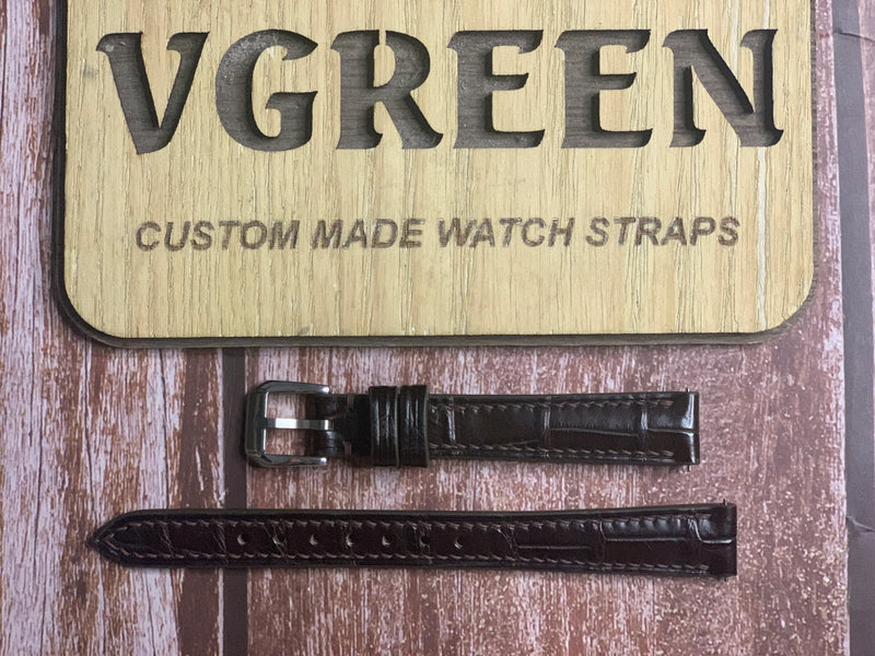 Crocodile Leather Watch Strap - Brown for Ball Trainmaster Eternity Ladies 31mm