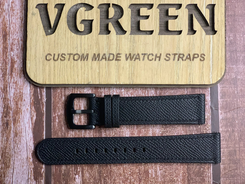 Epsom Leather Watch Strap - Black For Tudor