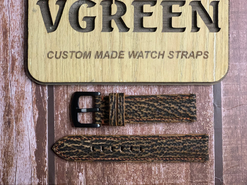 Shark Skin Watch Strap - Brown For Addeisdive AD2104 BronzeCaptain Willard