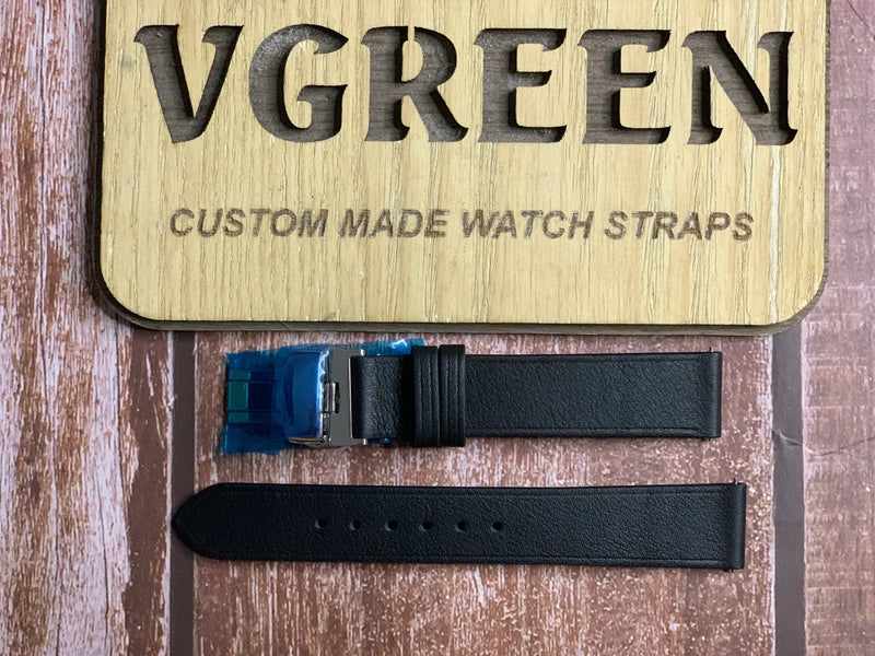 Swift Leather Watch Strap - Black For  SEIKO SACm171 DOLCE