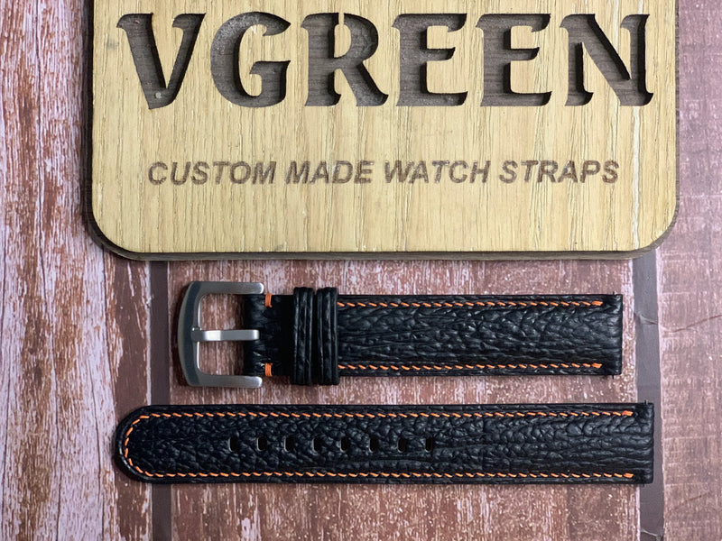 Shark Skin Watch Strap - Black