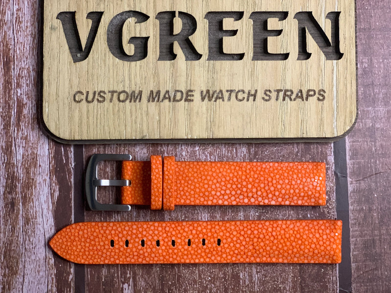 Stingray Leather Watch Strap - Orange