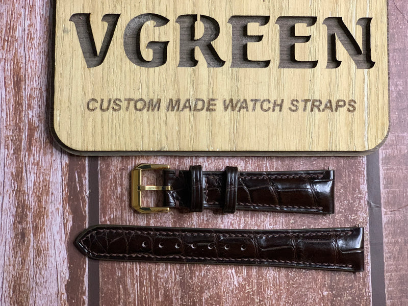 Crocodile Leather Watch Strap - Brown For Omega