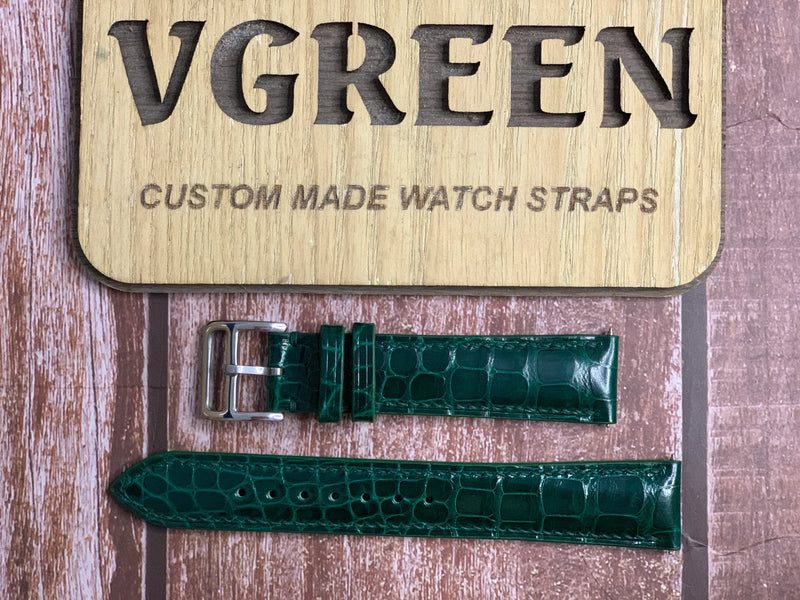 Crocodile Leather Watch Strap - Green For Sbga465 grand seiko