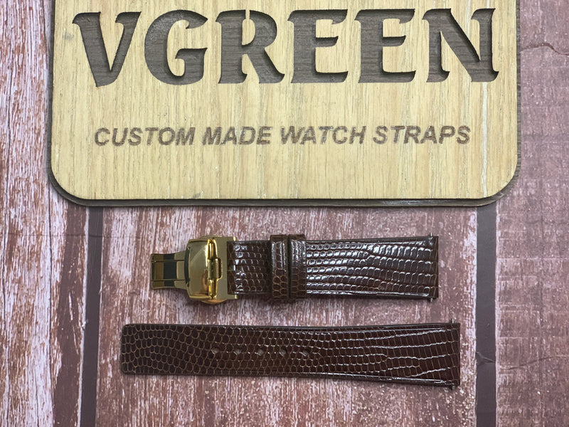 Lizard Leather Watch Strap - Dark Brown For rolex