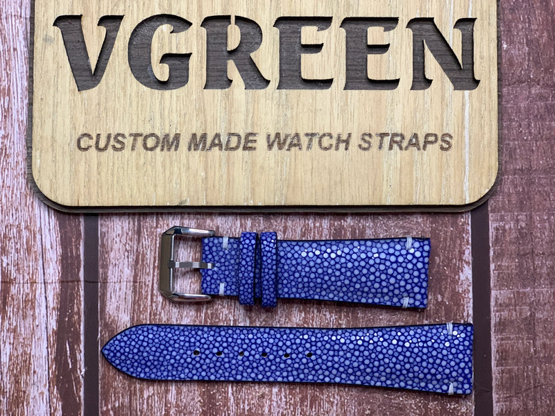 Stingray Leather Watch Strap - Blue For ALS grand Lange 1