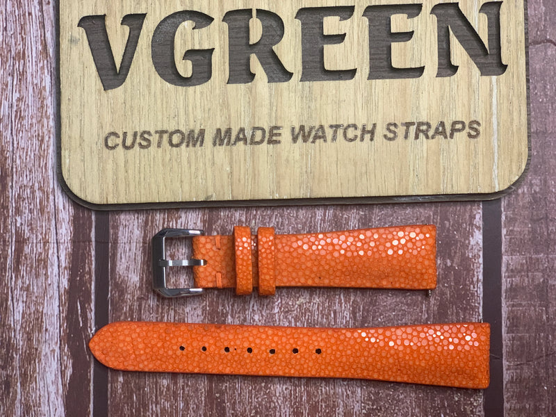 Stingray Leather Watch Strap - Orange For Datejust 36mm 116 334 2016