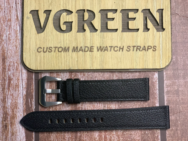 Alran Goat Leather Watch Strap - Black For Citizen BM8470-11E