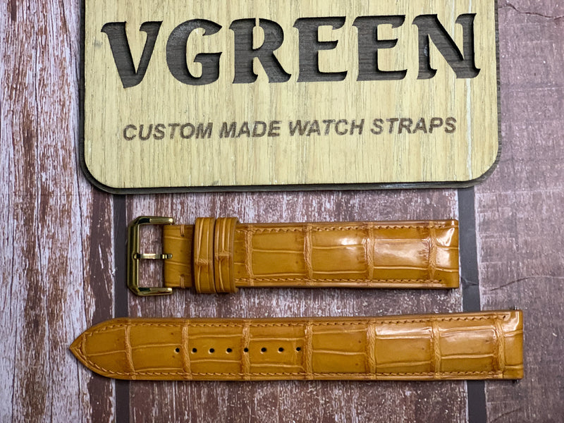 Crocodile Leather Watch Strap - Light Brown For Luminox Artic SAR
