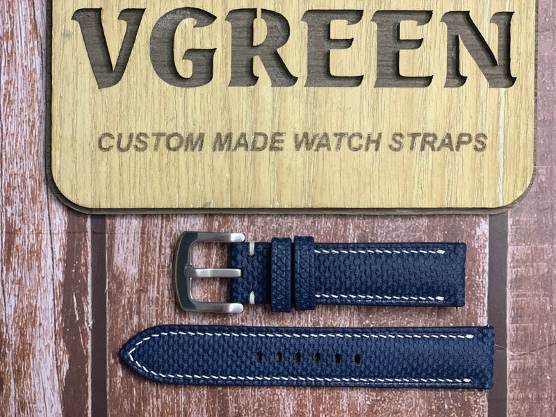 Karung Snake Skin Watch Strap - Navy