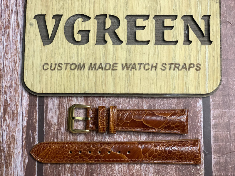 Ostrich Leg Leather Watch Strap - Rooibos Tea for Citizen Quartz S100-920289