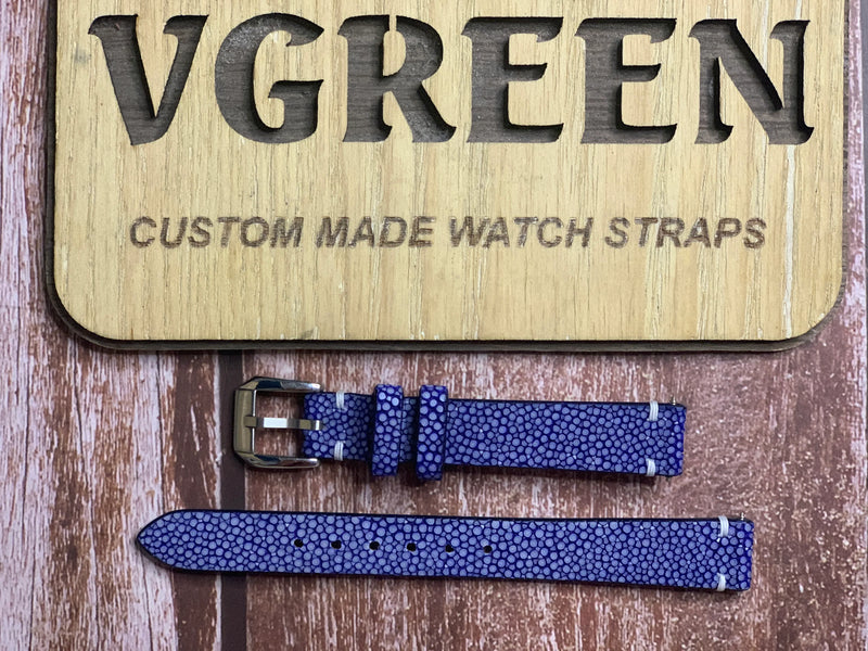 Stingray Leather Watch Strap - Blue For Women’s Swiss Army