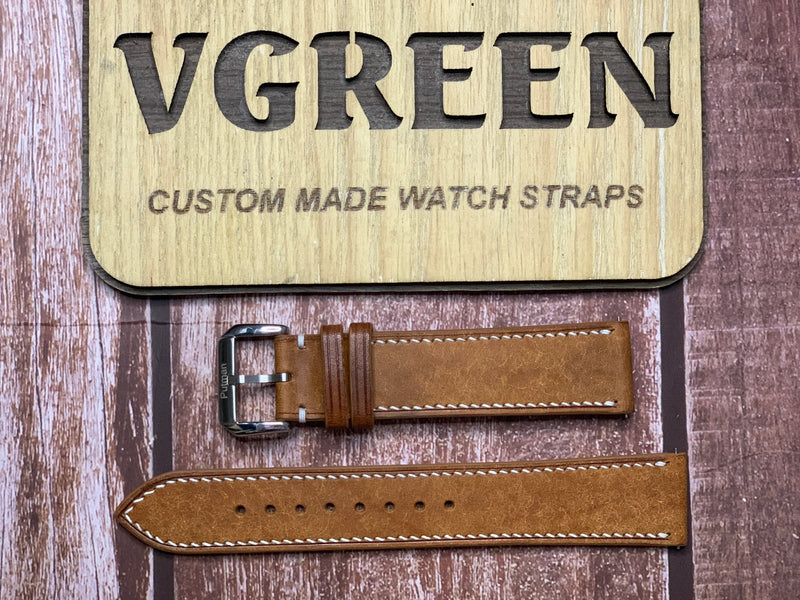 Maya Leather Watch Strap - Whisky for a Hamilton Khaki Pioneer Aviator