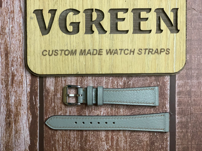 Alran Goat Leather Watch Strap - Gray for Vintage omega
