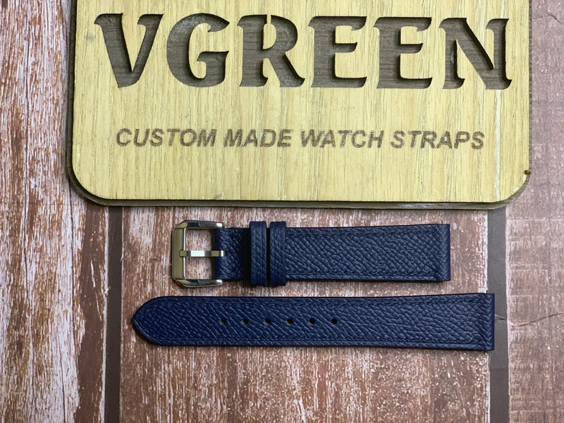 Epsom Leather Watch Strap - Navy For Longines vintage
