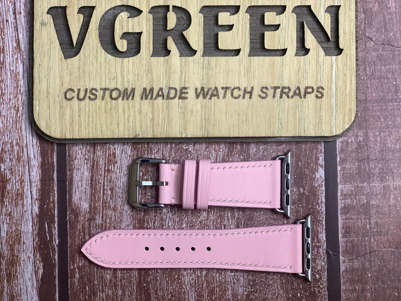 Swift Leather Watch Strap - Pink for Apple Watch