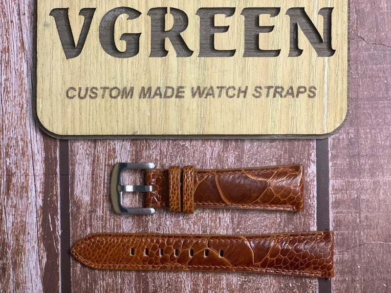 Ostrich Leg Leather Watch Strap - Rooibos Tea For Tag formula 1 43mm case