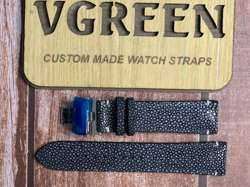 Stingray Leather Watch Strap - Black For Panerai Submersible