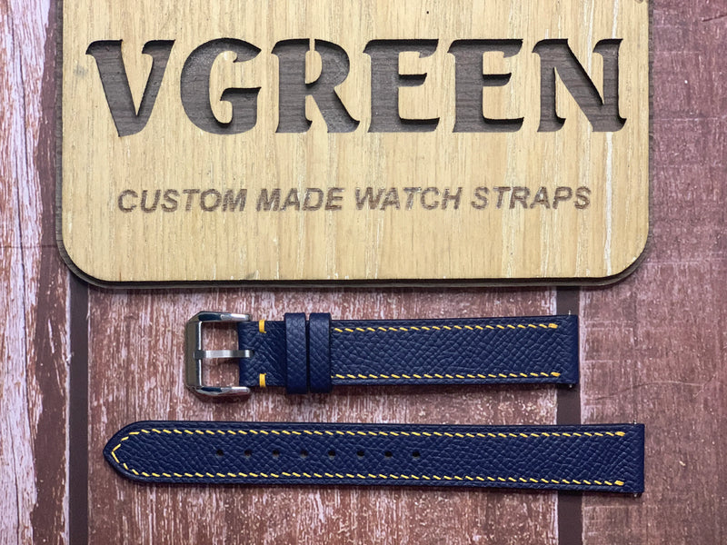 Epsom Leather Watch Strap - Navy For Citizen watch