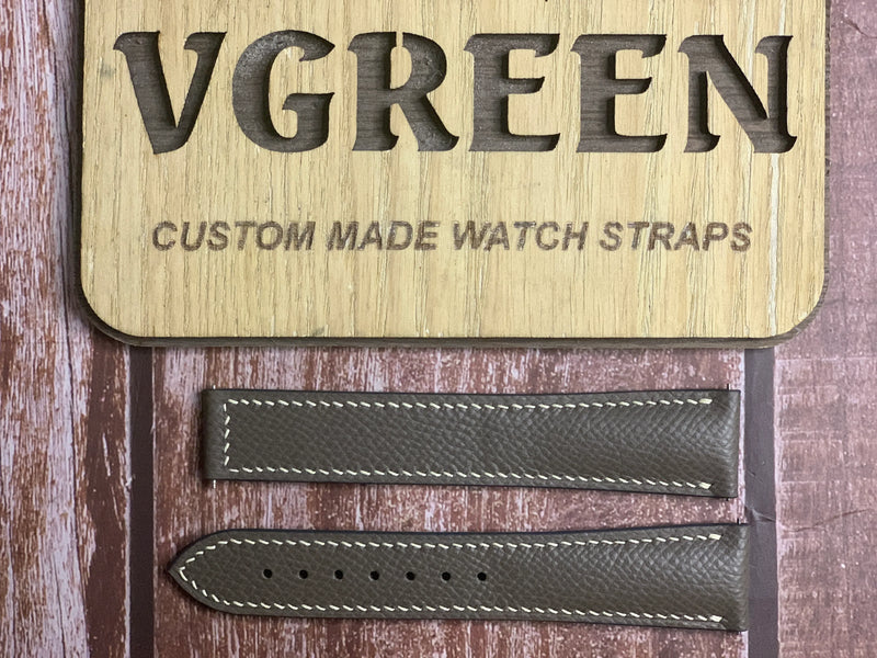 Epsom Leather Watch Strap - Gray For Omega master coax