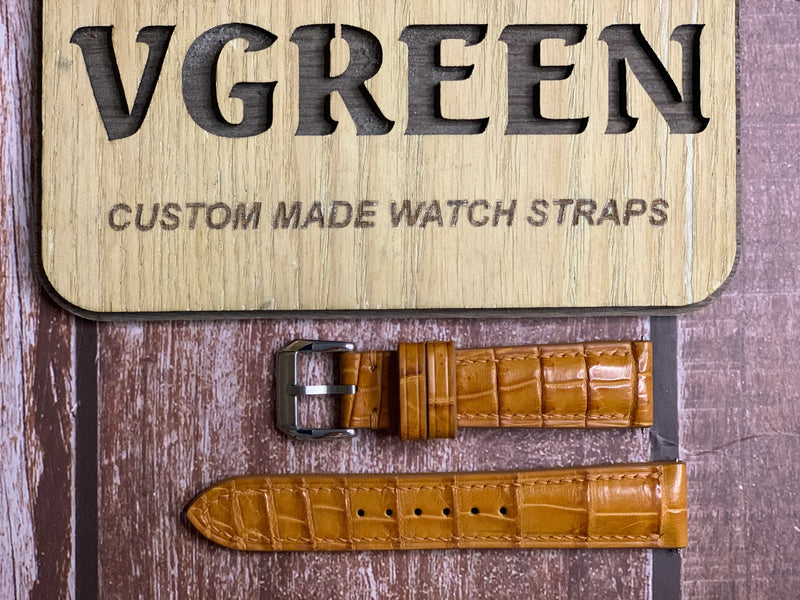 Crocodile Leather Watch Strap - Light Brown for vacheron