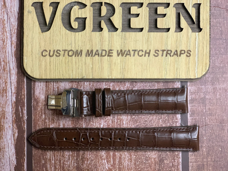 Crocodile Leather Watch Strap - Brown For epos moonwatch