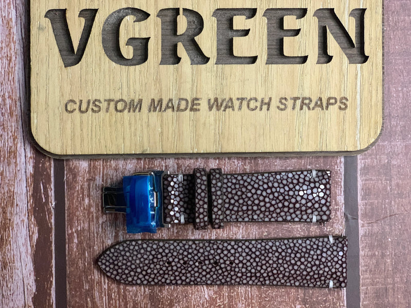 Stingray Leather Watch Strap - Brown