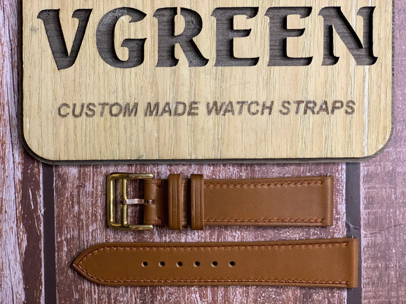 Barenia Leather Watch Strap - Brown For Cartier tank chinoise
