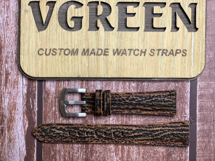 Shark Skin Watch Strap - Brown for Rolex explorer II 16570