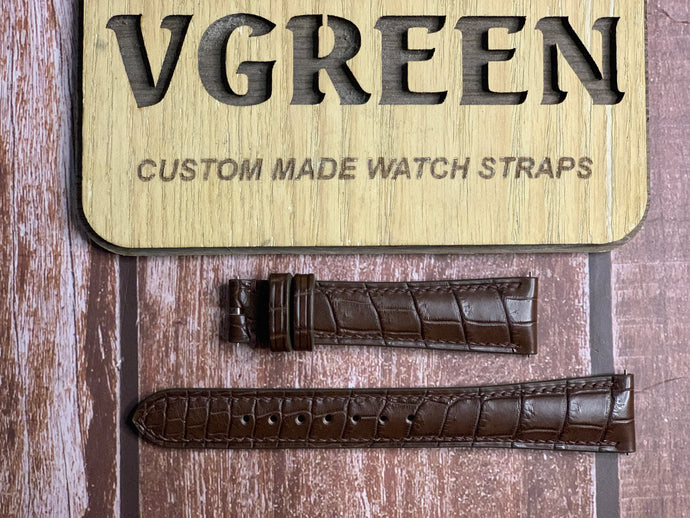 Crocodile Leather Watch Strap - Brown For raymond weil maestro 2837 brown dial