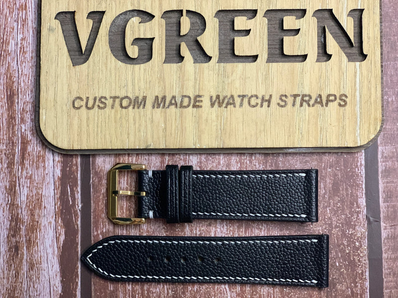 Alran Goat Leather Watch Strap - Black