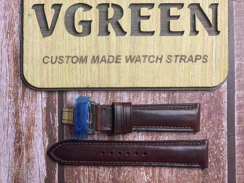 Badalassi Wax Leather Watch Strap - Dark Brown for  Oris big crown