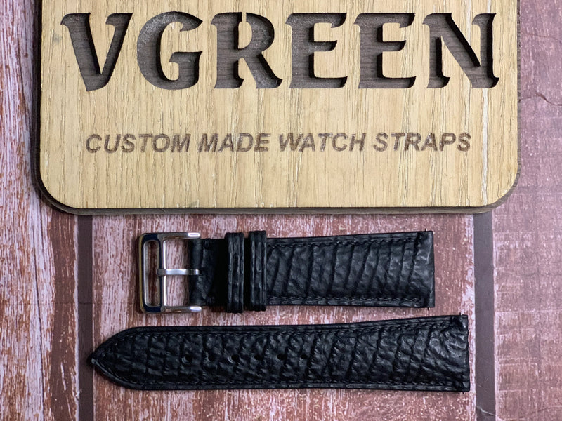 Shark Skin Watch Strap - Black  For gs sbga403