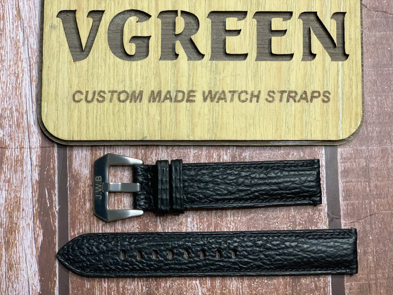 Shark Skin Watch Strap - Black For Grand Seiko SBGA203