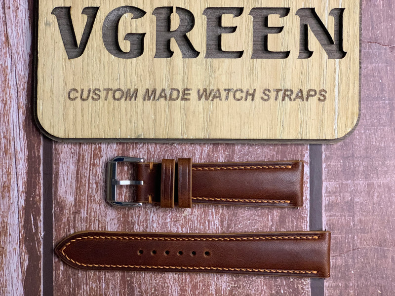 Badalassi Wax Leather Watch Strap - Cognac For Glashutte Original