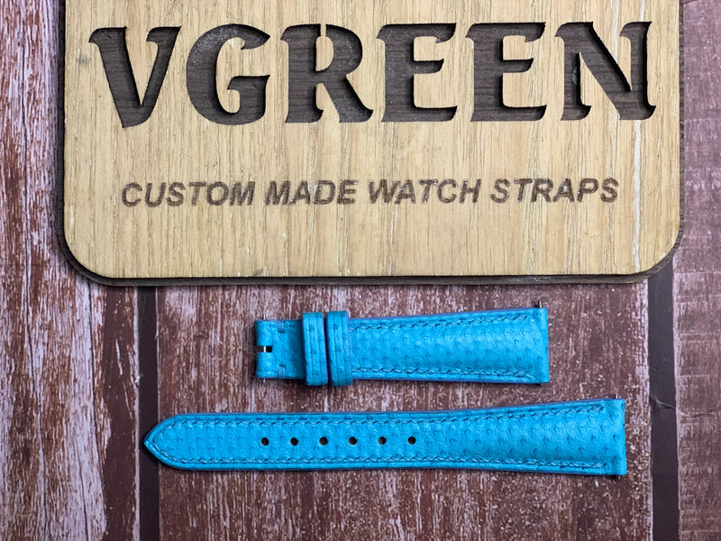 Karung Snake Skin Watch Strap - Tiffany Blue for  Jaeger LeCoultre Memovox