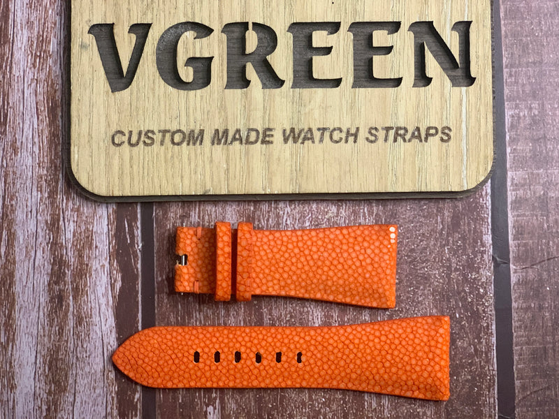 Stingray Leather Watch Strap - Orange