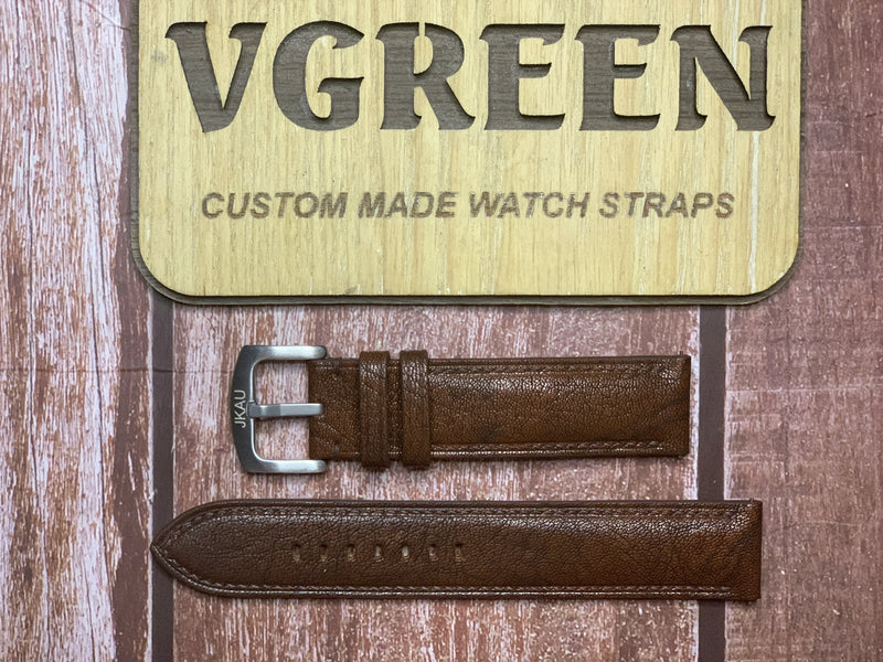 Alran Patnat Goat Leather Watch Strap - Patchouli for Mido Multifort