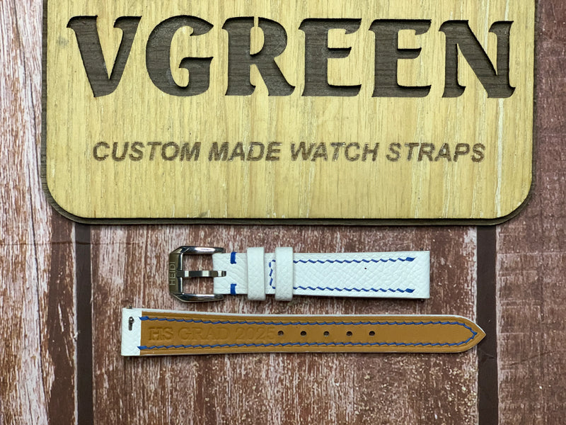 Epsom Leather Watch Strap - White