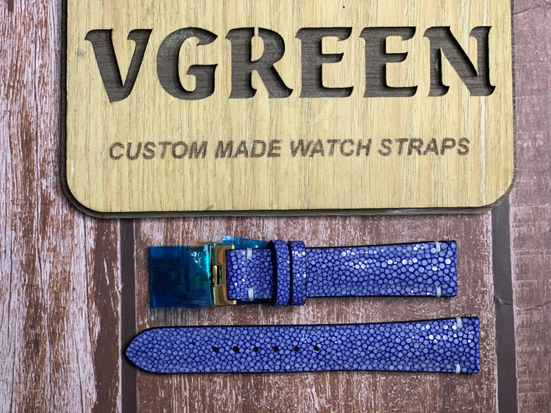 Stingray Leather Watch Strap - Blue