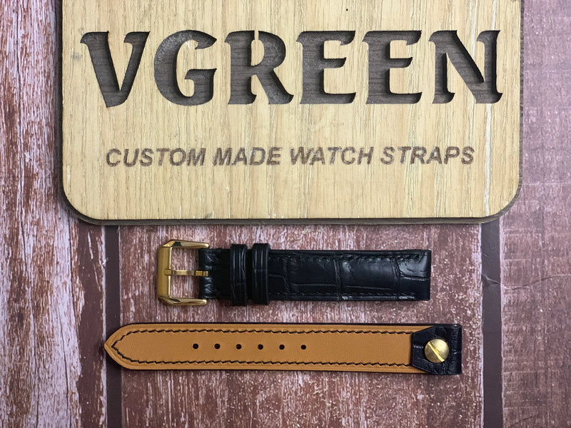 Custom Open Ended Straps for 1937 vintage rectangular men’s watch.