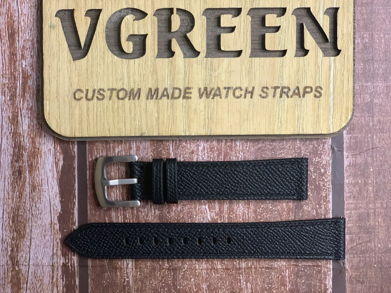 Epsom Leather Watch Strap - Black